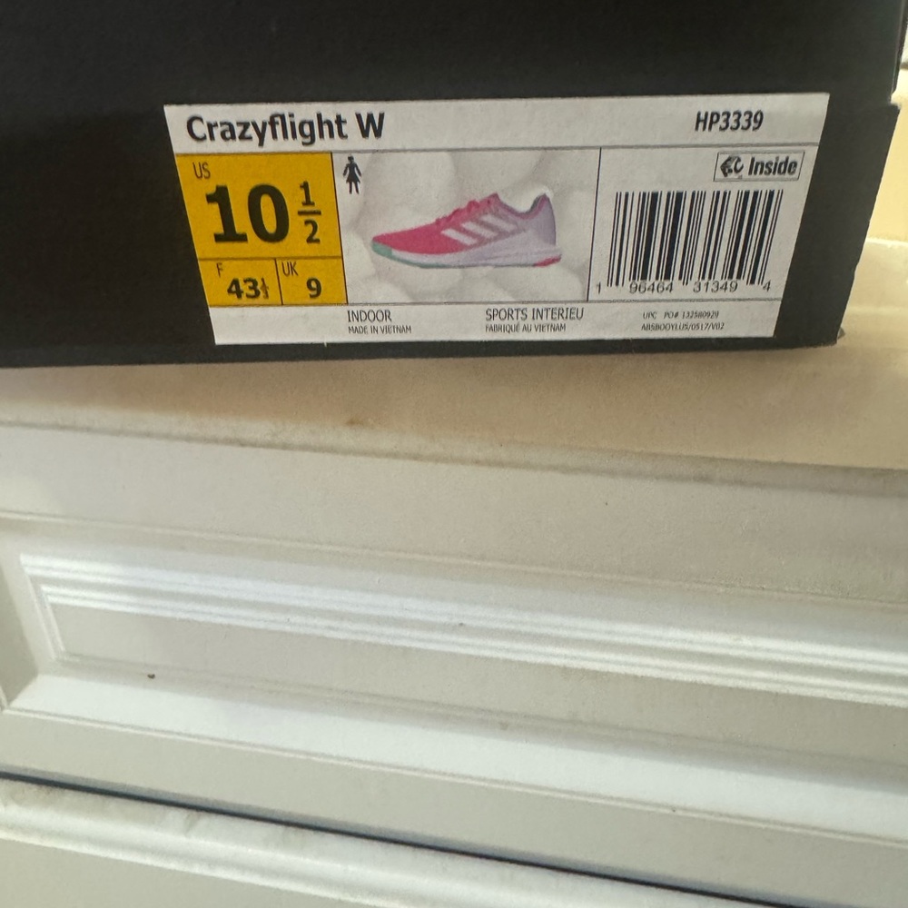 Adidas Crazyflight W Pink and White Sneakers